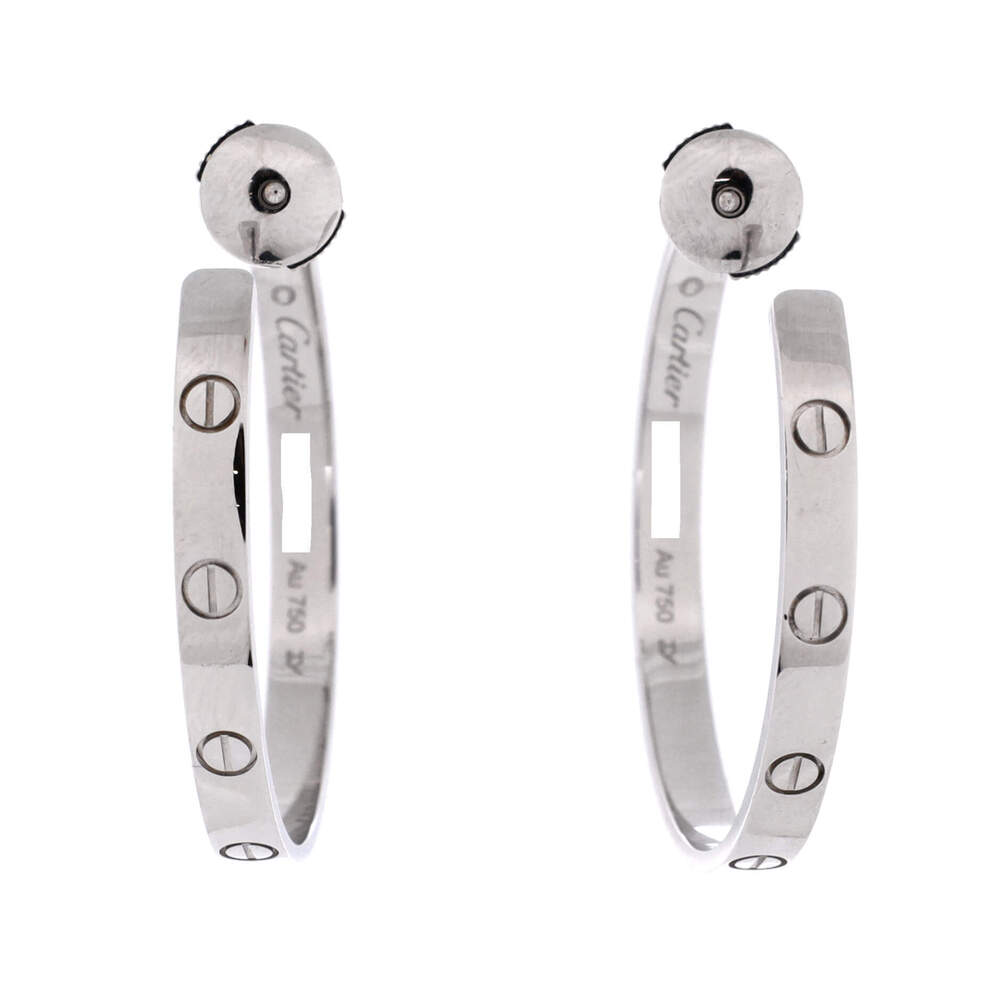 Cartier Large Love Hoop Earrings 18K White Gold - Picture 3 of 3
